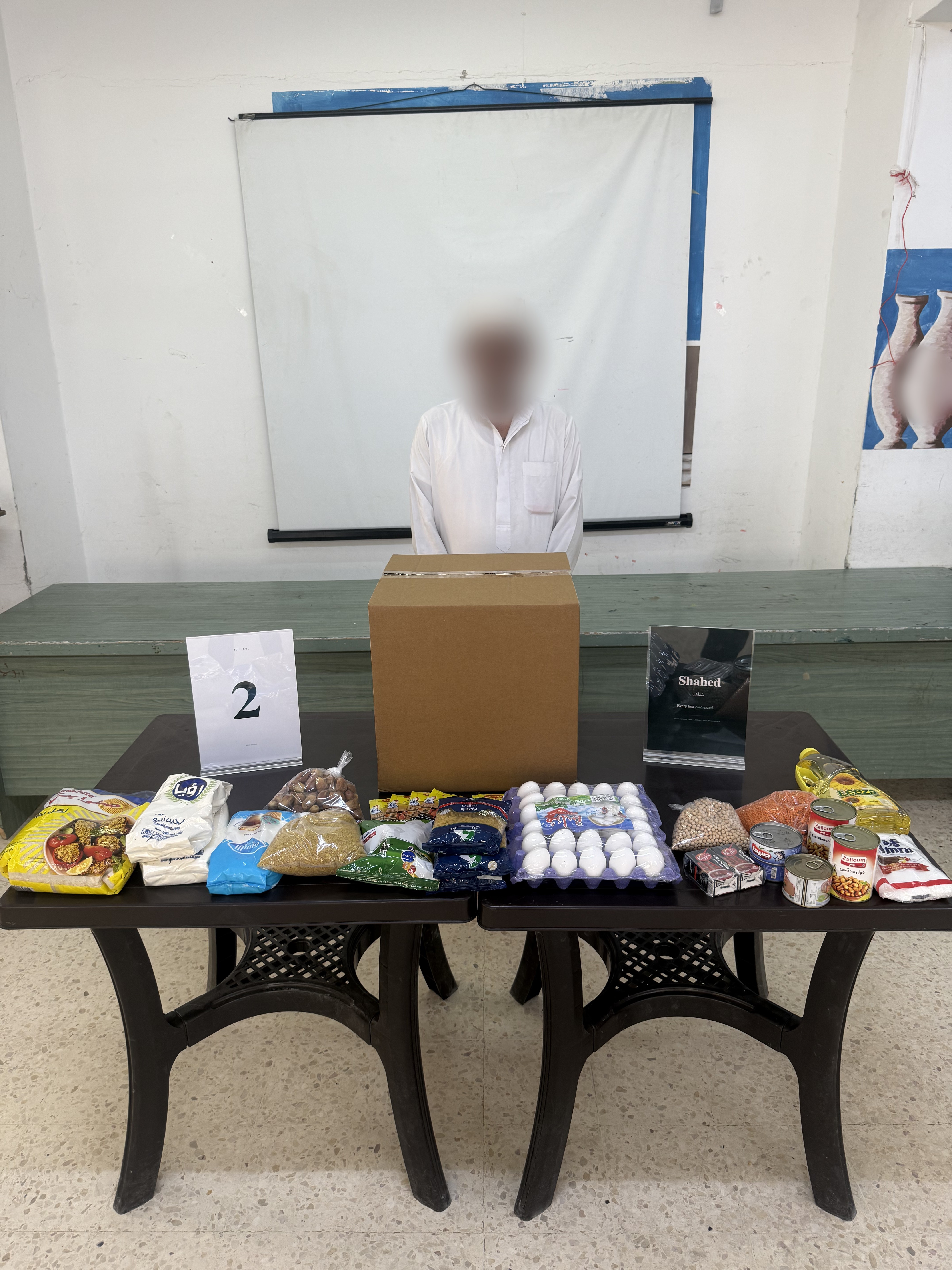 Delivery record for box №02, face blurred