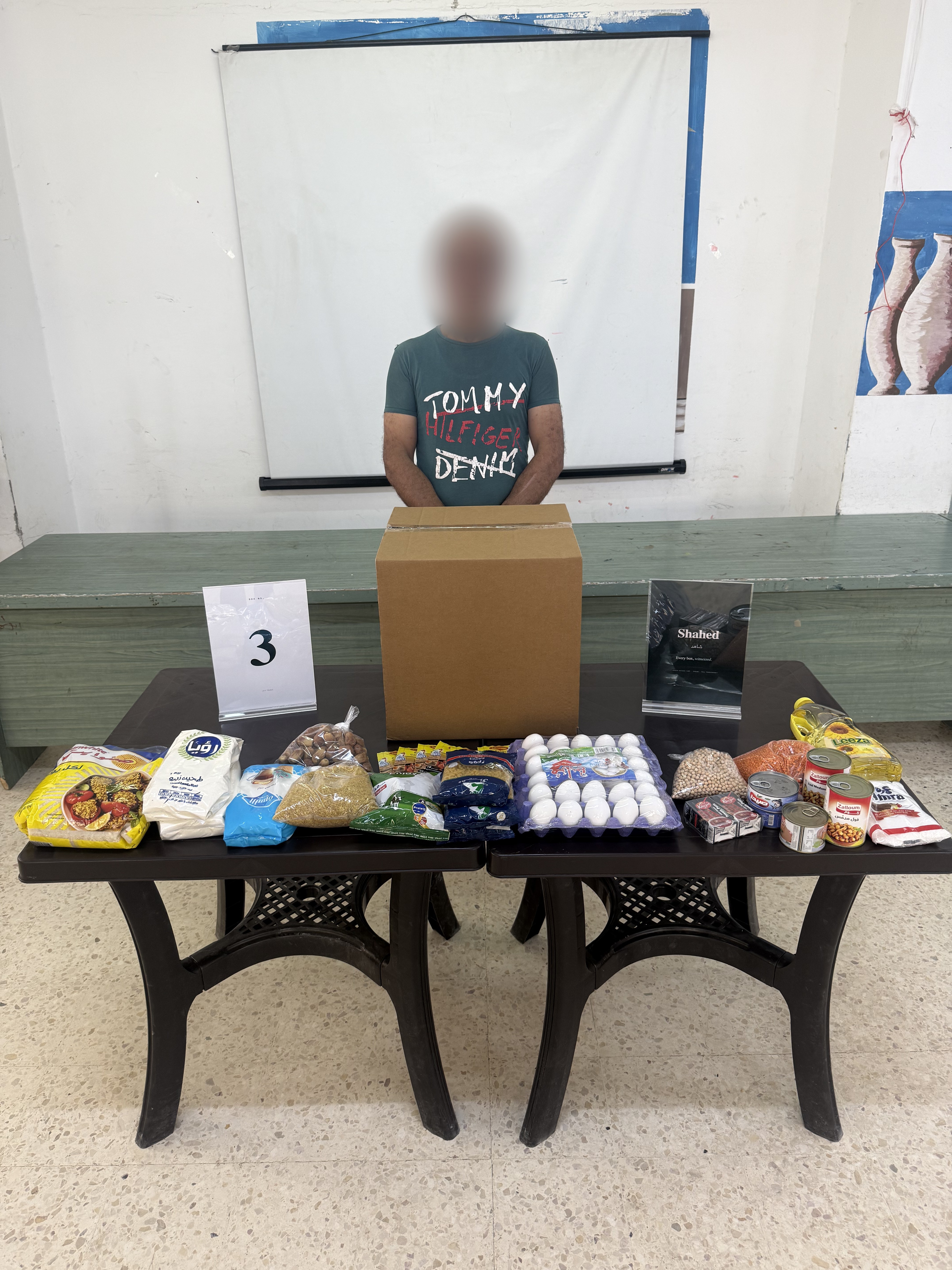 Delivery record for box №03, face blurred