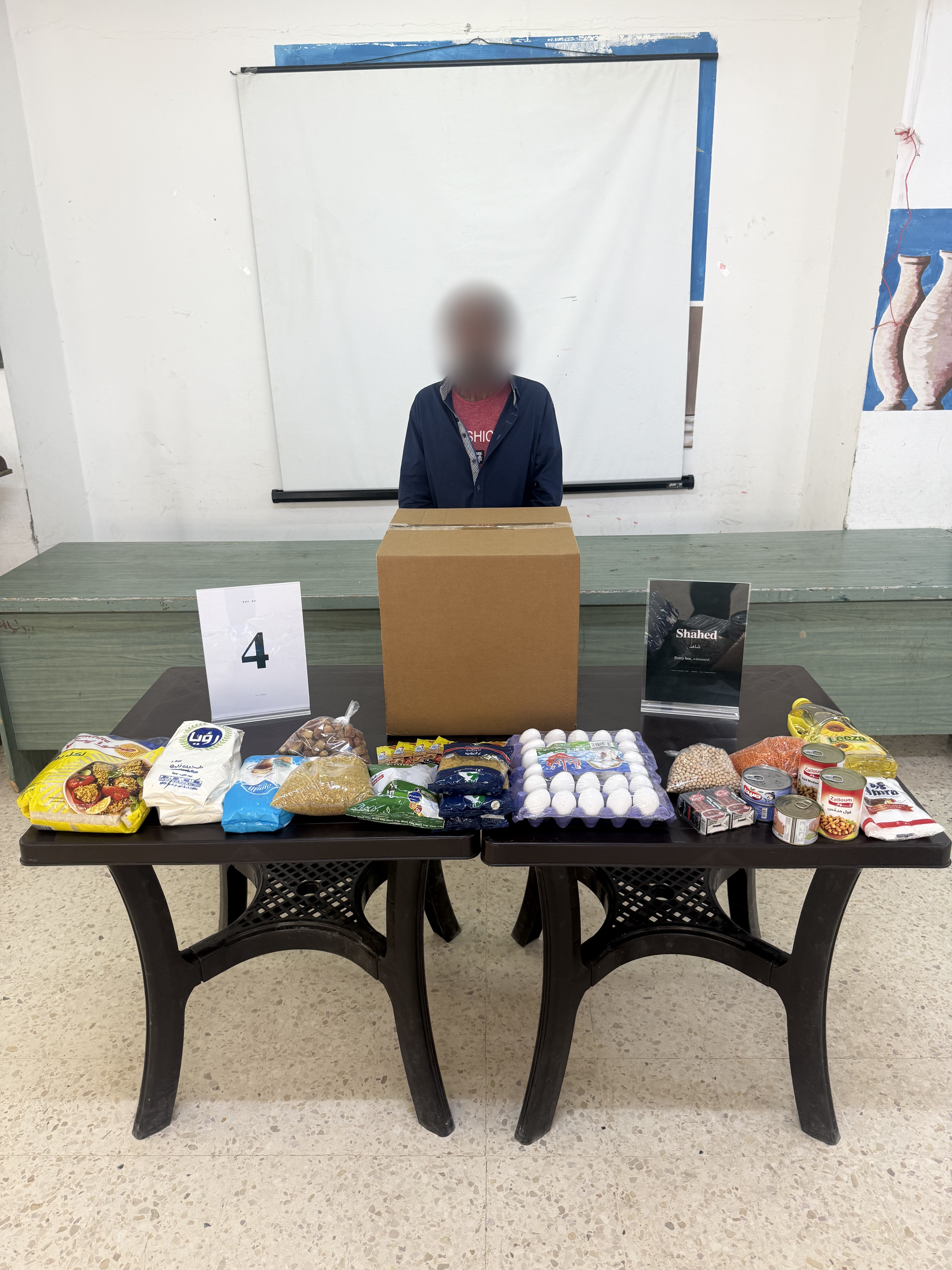 Delivery record for box №04, face blurred