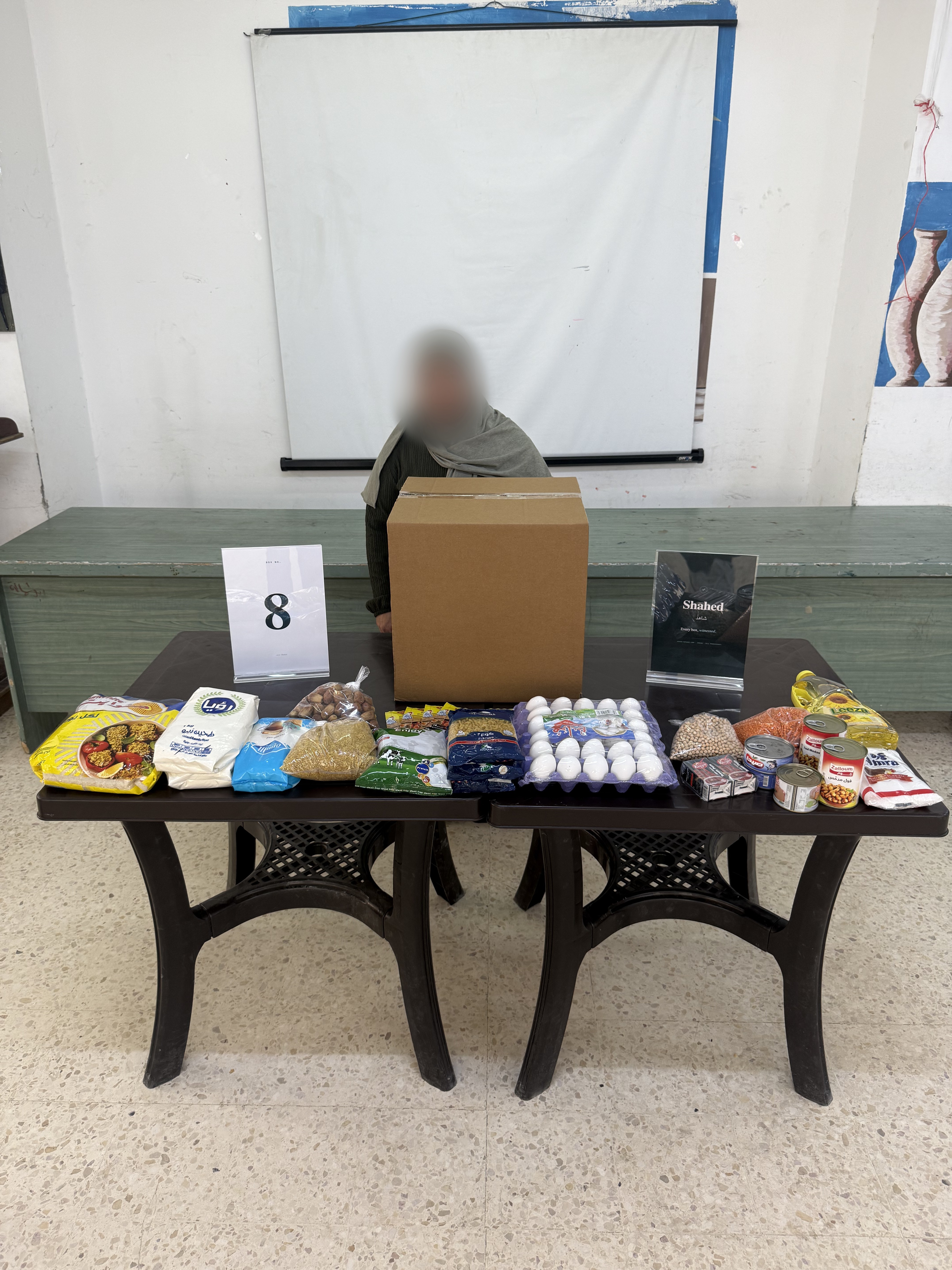 Delivery record for box №08, face blurred