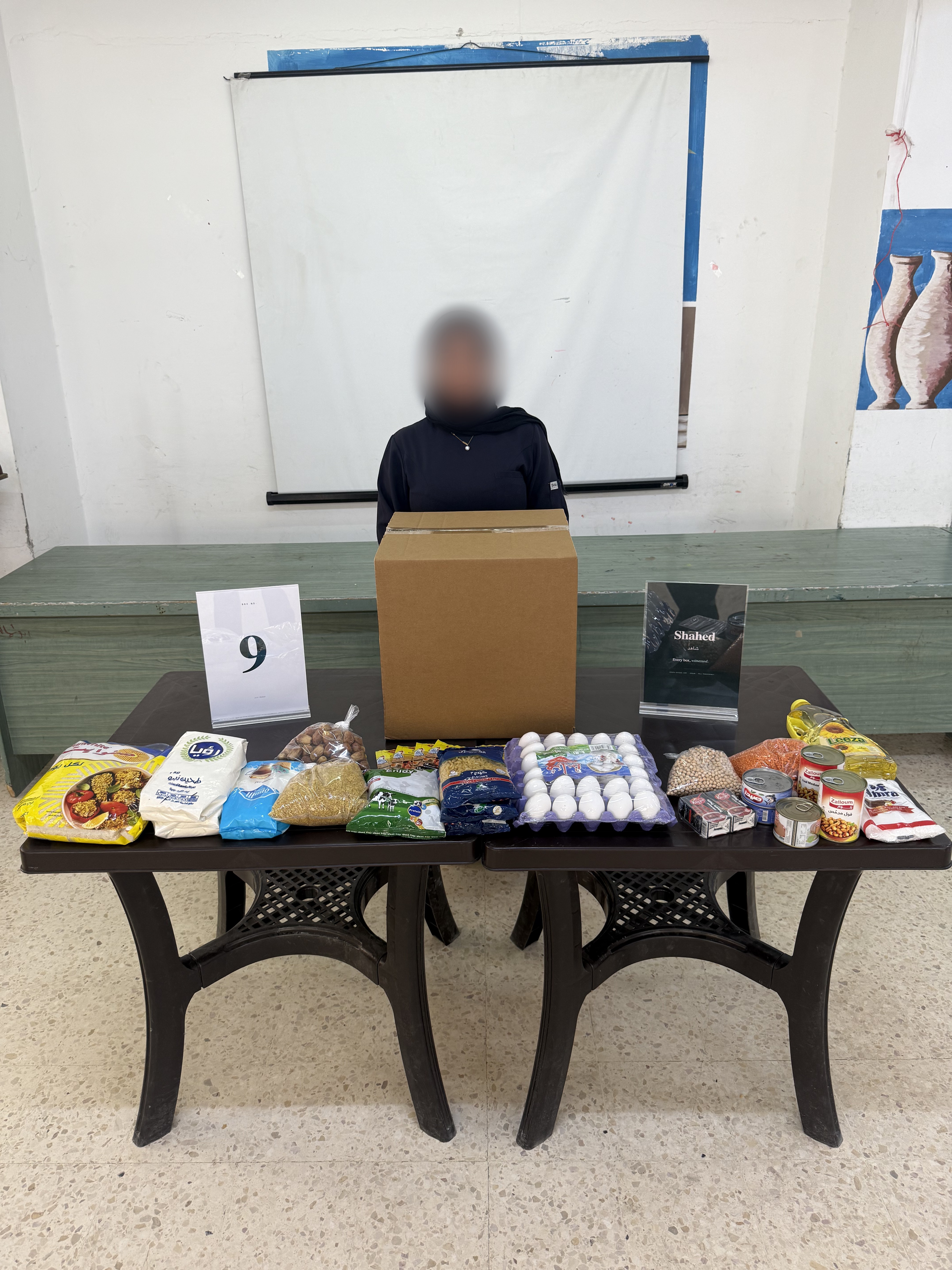 Delivery record for box №09, face blurred