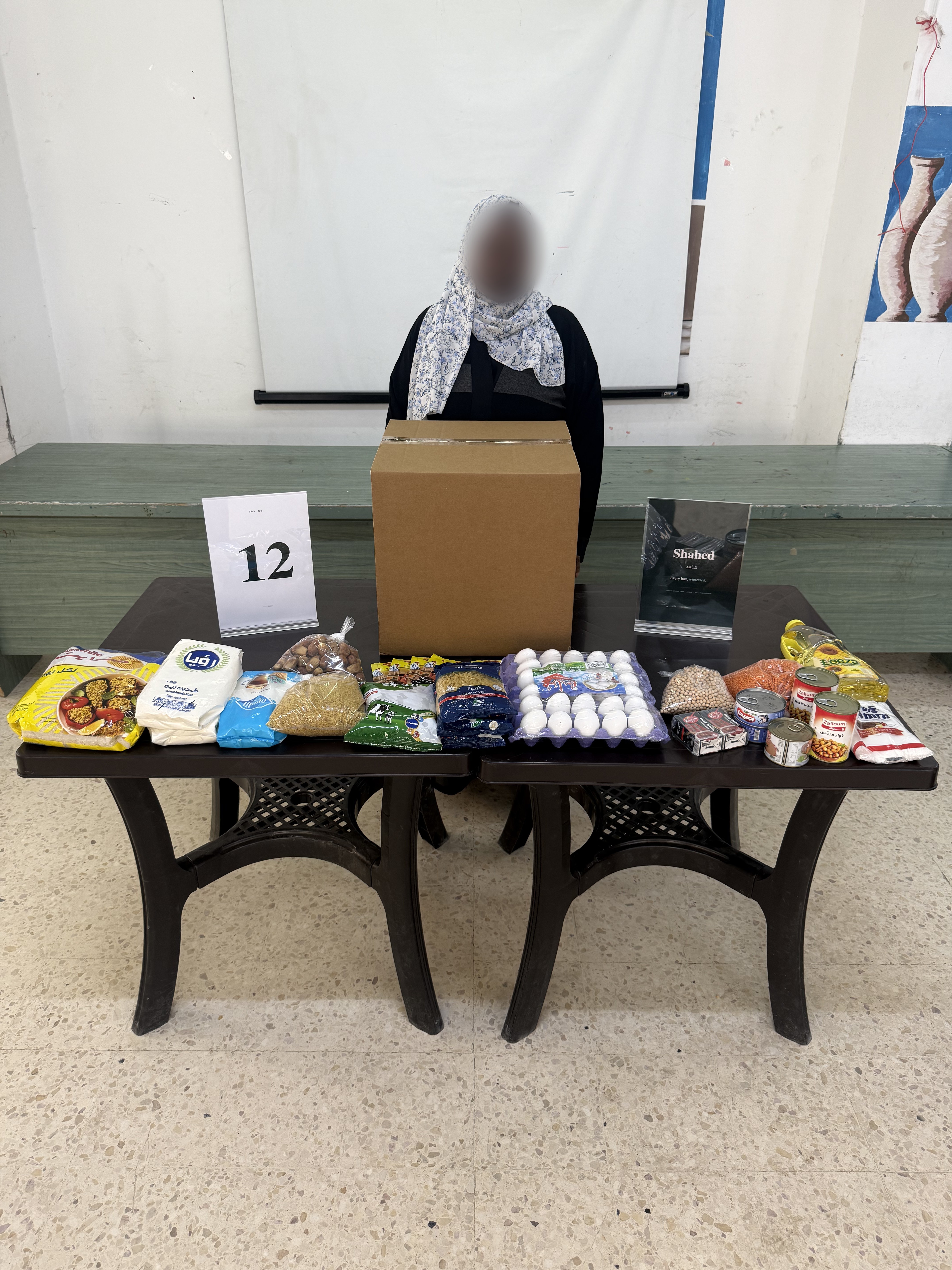 Delivery record for box №12, face blurred