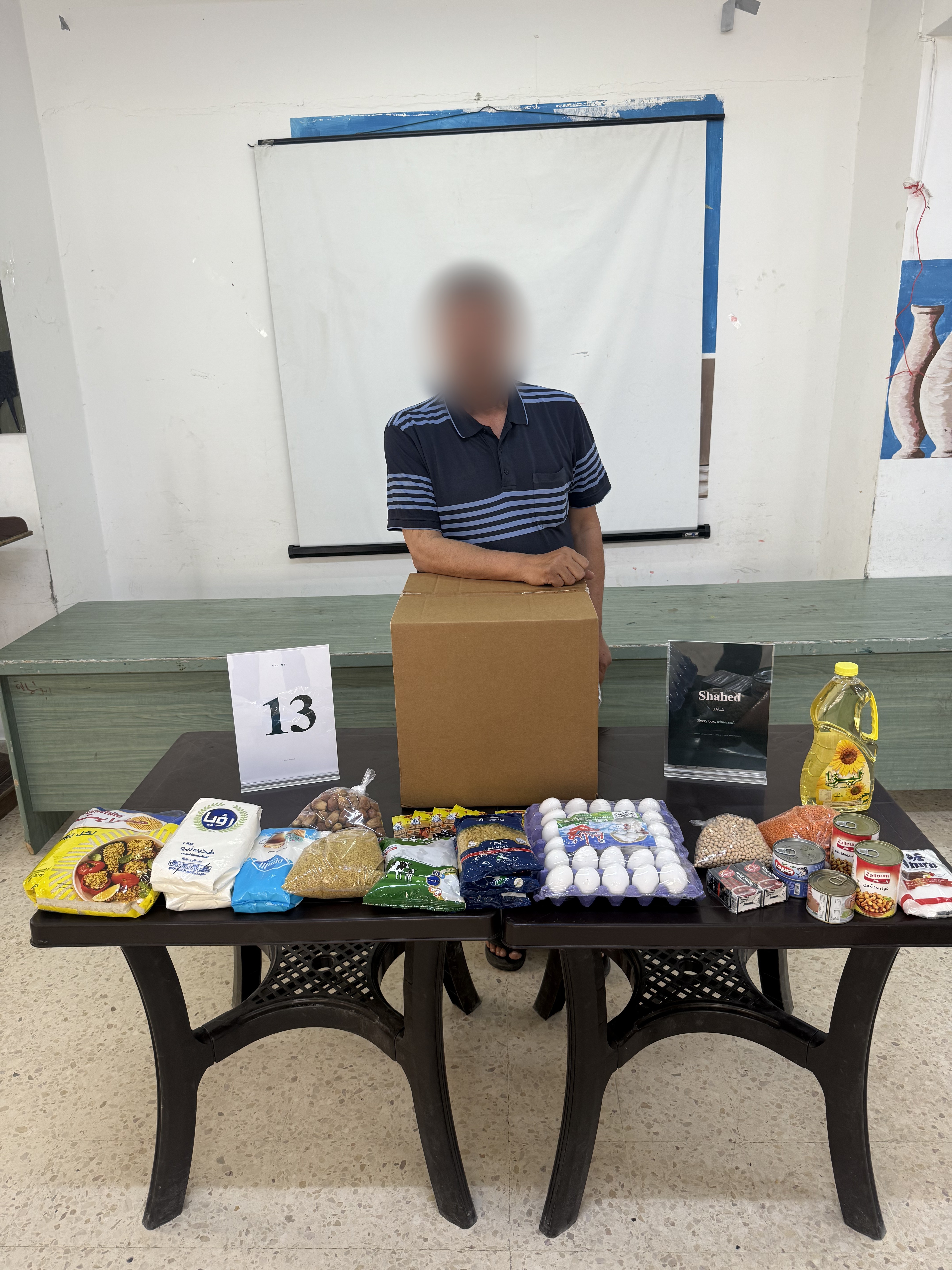 Delivery record for box №13, face blurred