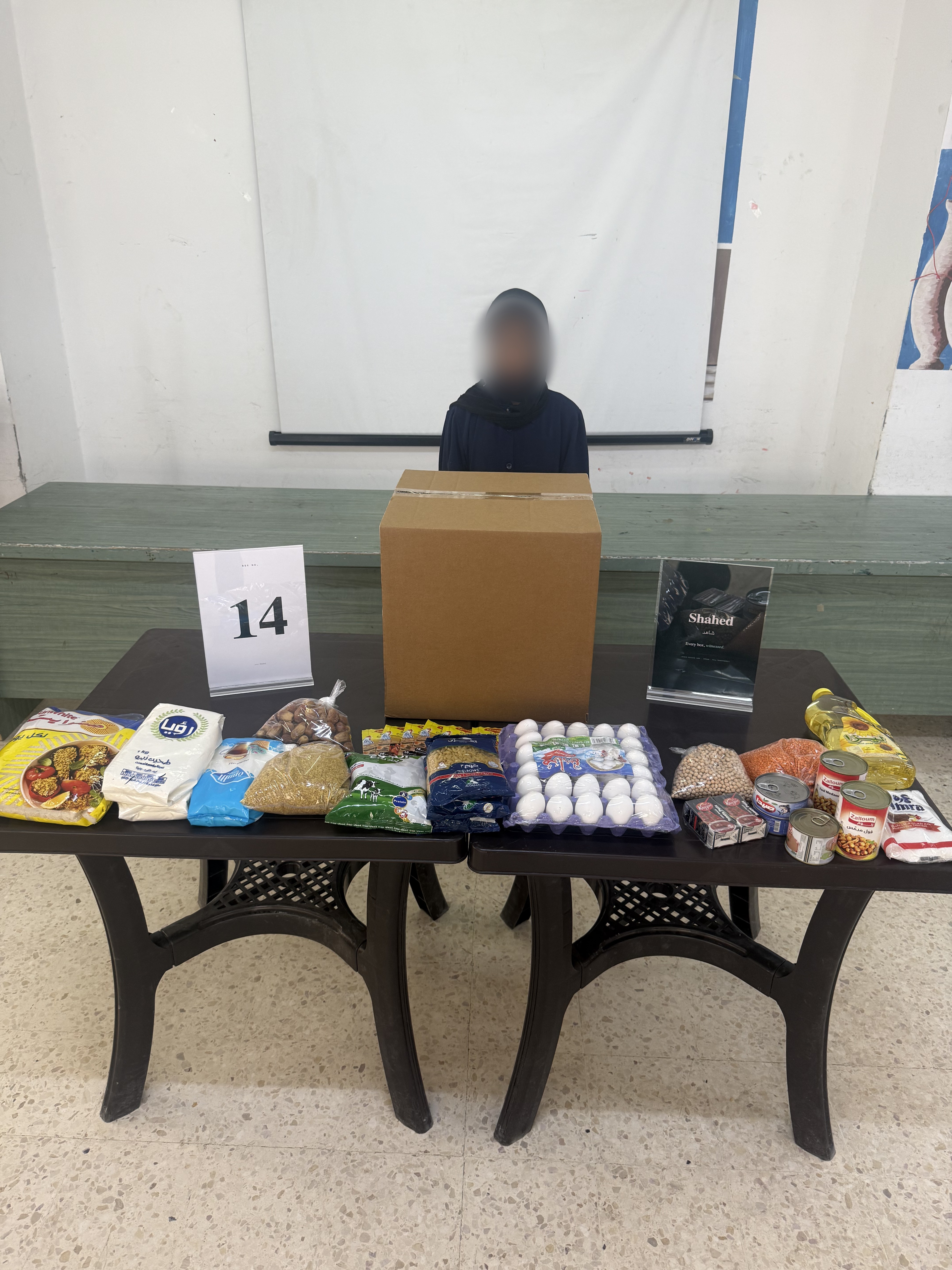 Delivery record for box №14, face blurred